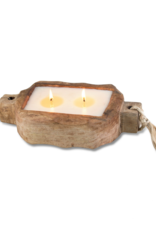 Himalayan Trading Post 2-Wick Grapefruit Pine Driftwood Tray by Himalayan Handmade Candle