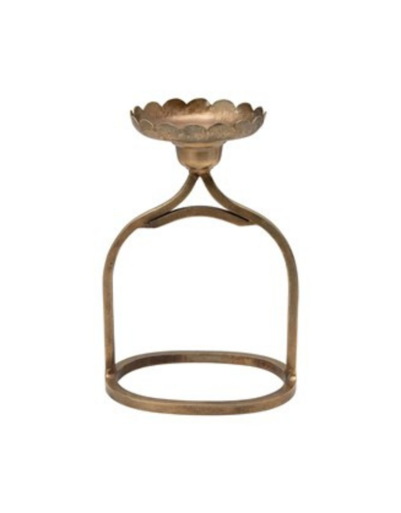 Antique Brass Pillar Candle Holder The Art of Home