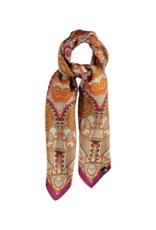 v. Fraas Fraas Kaleido Queen Silk Scarf Fuchsia