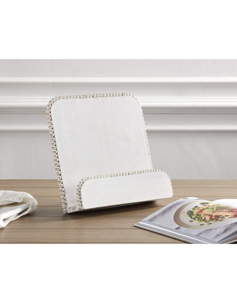 White Washed Beaded Cookbook Holder by Mudpie