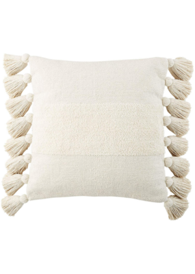 Square Tassel Pillow in Cream