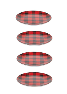 Set of 4 Buffalo Check Dessert Plates