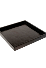 Indaba Trading Square Black Stone Tray Large