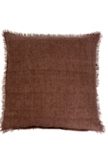 Indaba Trading Lina Linen Pillow in Chocolate 24"