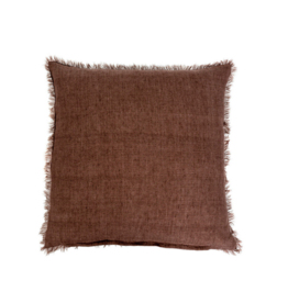 Indaba Trading Lina Linen Pillow in Chocolate 24"