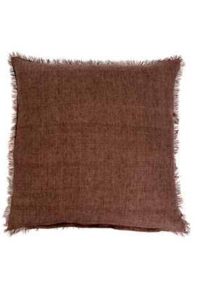 Indaba Trading Lina Linen Pillow in Chocolate 24"