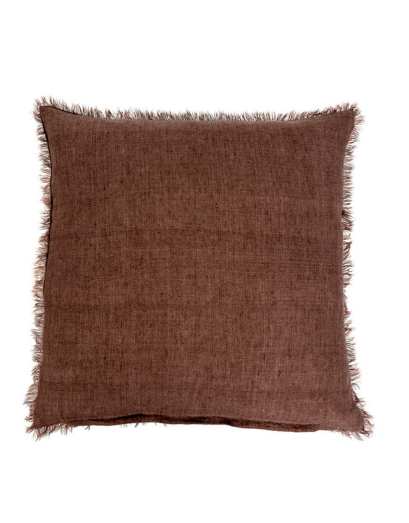 Indaba Trading Lina Linen Pillow in Chocolate 24"