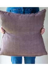 Indaba Trading Lina Linen Pillow in Chocolate 24"