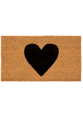 Indaba Trading Black Heart Doormat