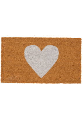 Indaba Trading White Heart Doormat