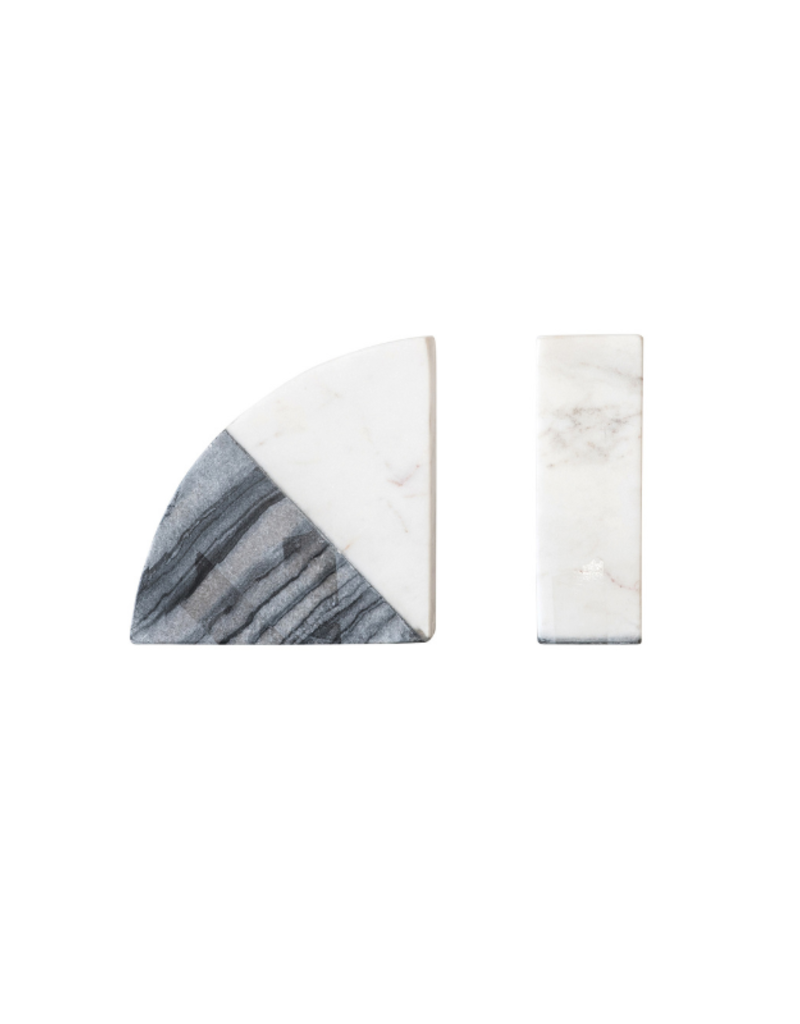 Bloomingville Marble Bookend Set Black & White