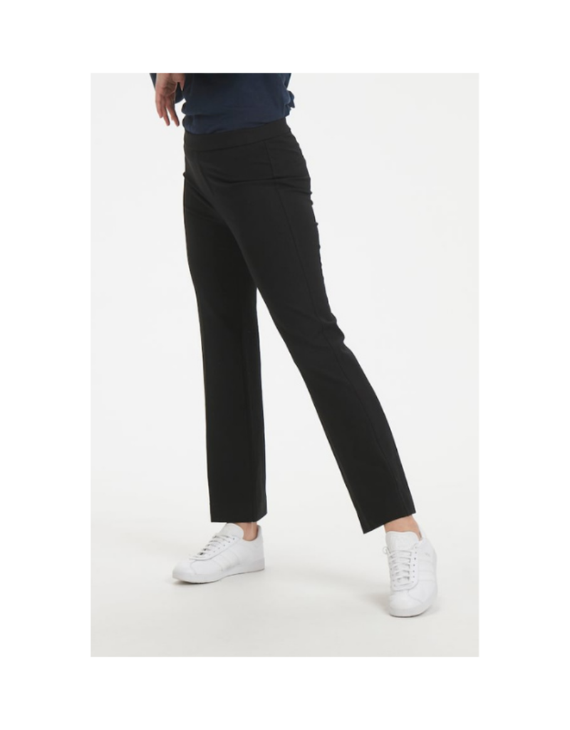 Pieces high waisted straight leg trousers in black