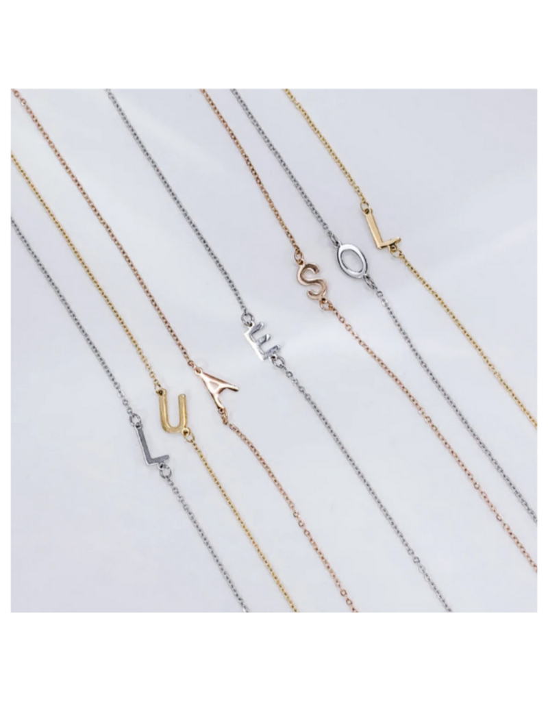 lua + sol 14K Gold-Plated Initial Necklace by LUA + SOL