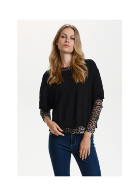 Culture Annemarie Cropped Knit Top in Black by Culture