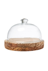 creative brands Glass Dome with Carved Edge