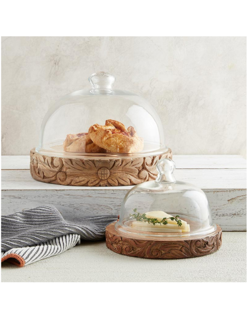 creative brands Glass Dome with Carved Edge