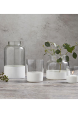 creative brands Wide Jar Vase with Matte White Base