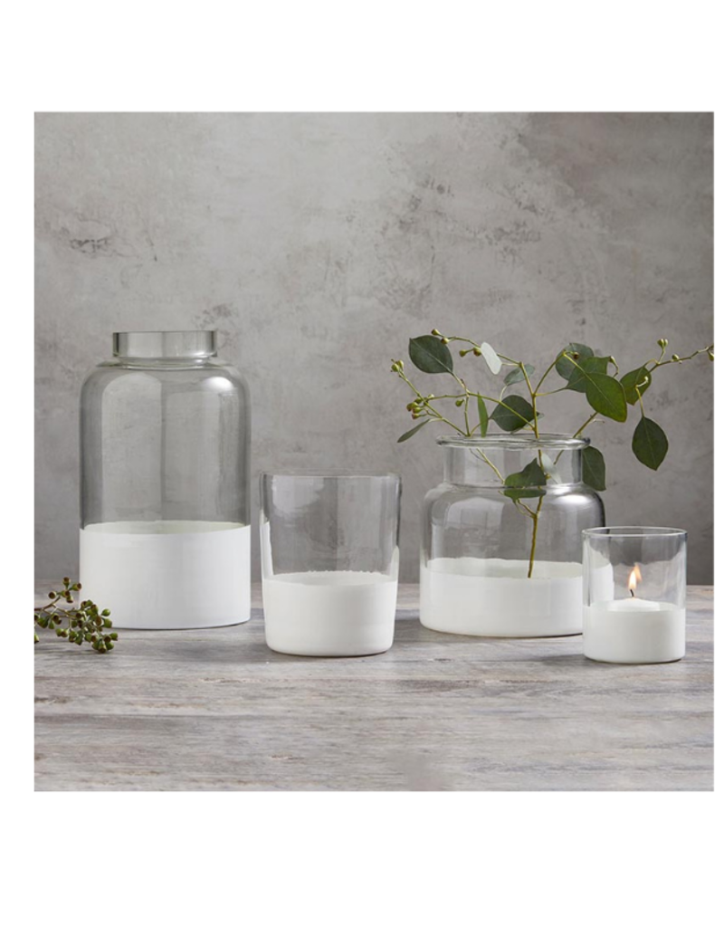 creative brands Wide Jar Vase with Matte White Base