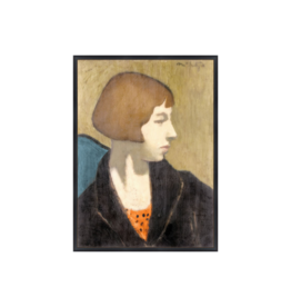 Celadon Art Vintage Woman In Black Jacket 11"x15"