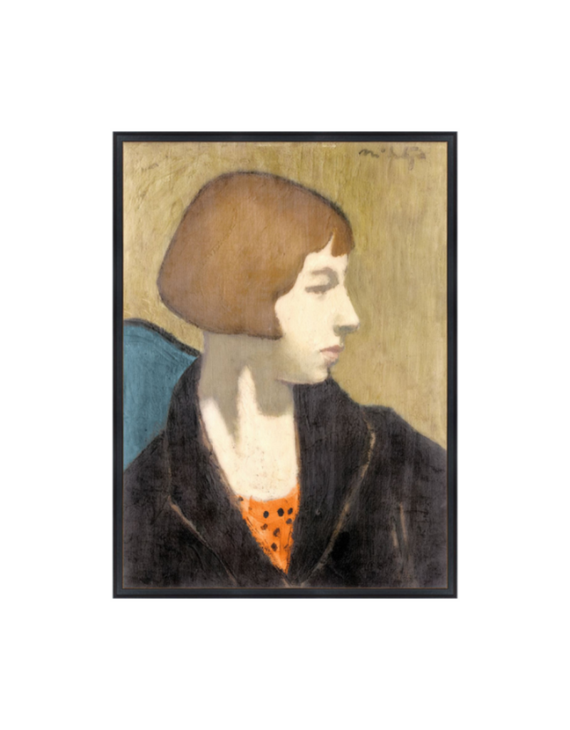Celadon Art Vintage Woman In Black Jacket 11"x15"