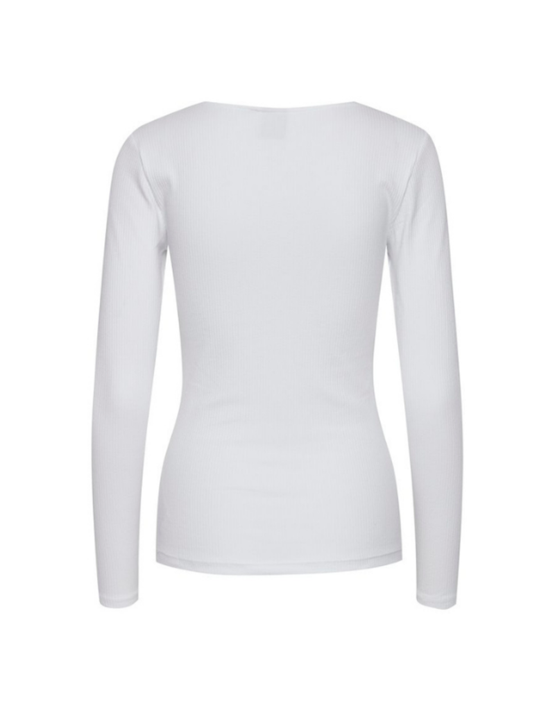 ICHI Super Long Sleeve Shirt in Bright White by ICHI
