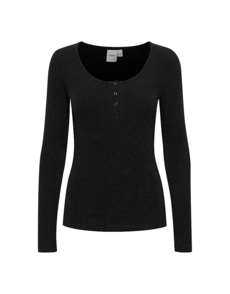 ICHI Super Long Sleeve Shirt in Black by ICHI