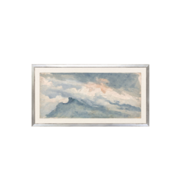 Celadon Art Vintage Study of Hill Top And Sky 17"x9"