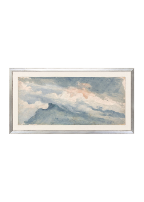 Celadon Art Vintage Study of Hill Top And Sky 17"x9"