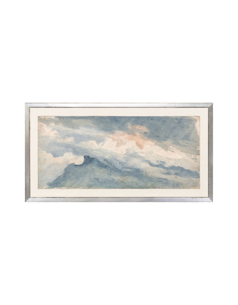 Celadon Art Vintage Study of Hill Top And Sky 17"x9"