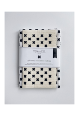 Ten & Co. Set Swedish Sponge Cloth + Tea Towel Tiny X Black