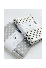 Ten & Co. Ten & Co. Set Swedish Sponge Cloth + Tea Towel Tiny X Black