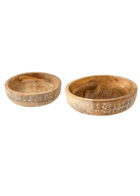 Indaba Trading Wildflower Wooden Bowl