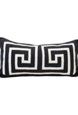 Lumbar Pillow with Appliqué Design in Black and White