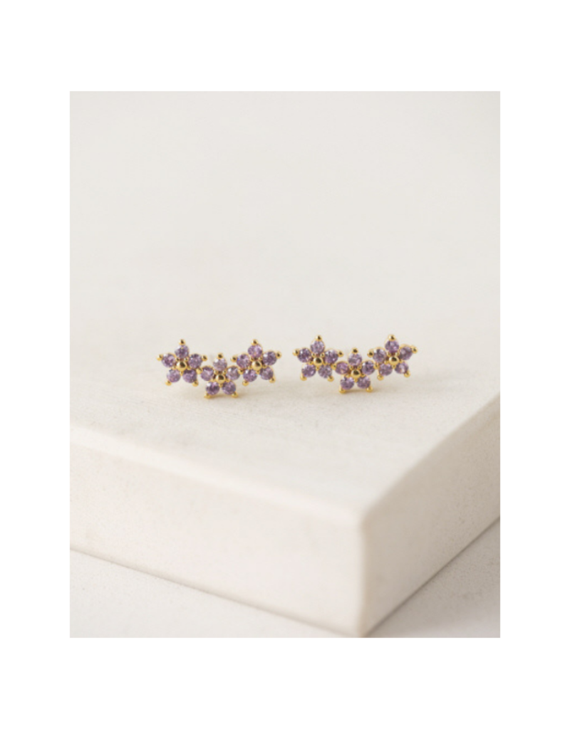 LT Blossom Climber Earrings Gold/Lavender - The Art of Home