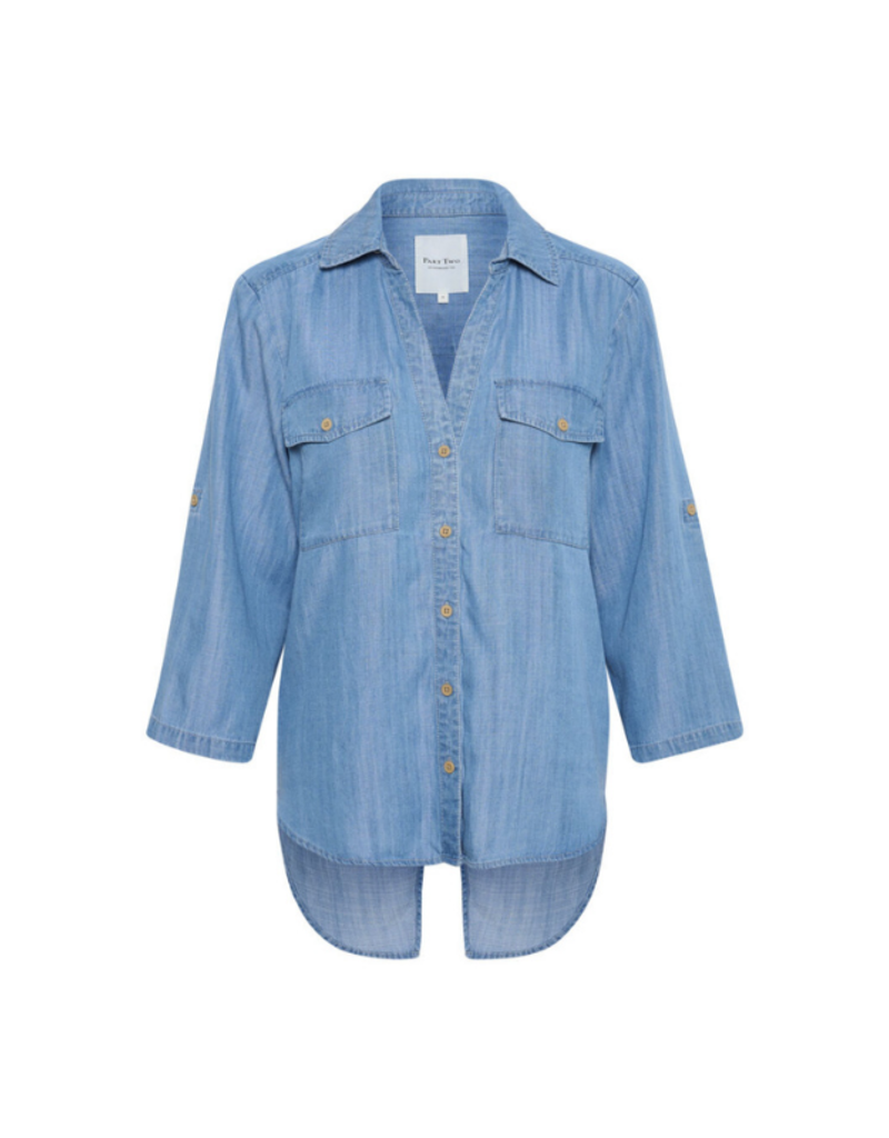 Part Two Corrie Shirt in Medium Blue Denim by Part Two