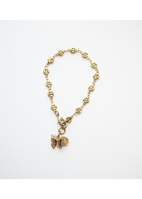 Hen+Bear Adella Brass Flower Chain Bracelet by Hen + Bear
