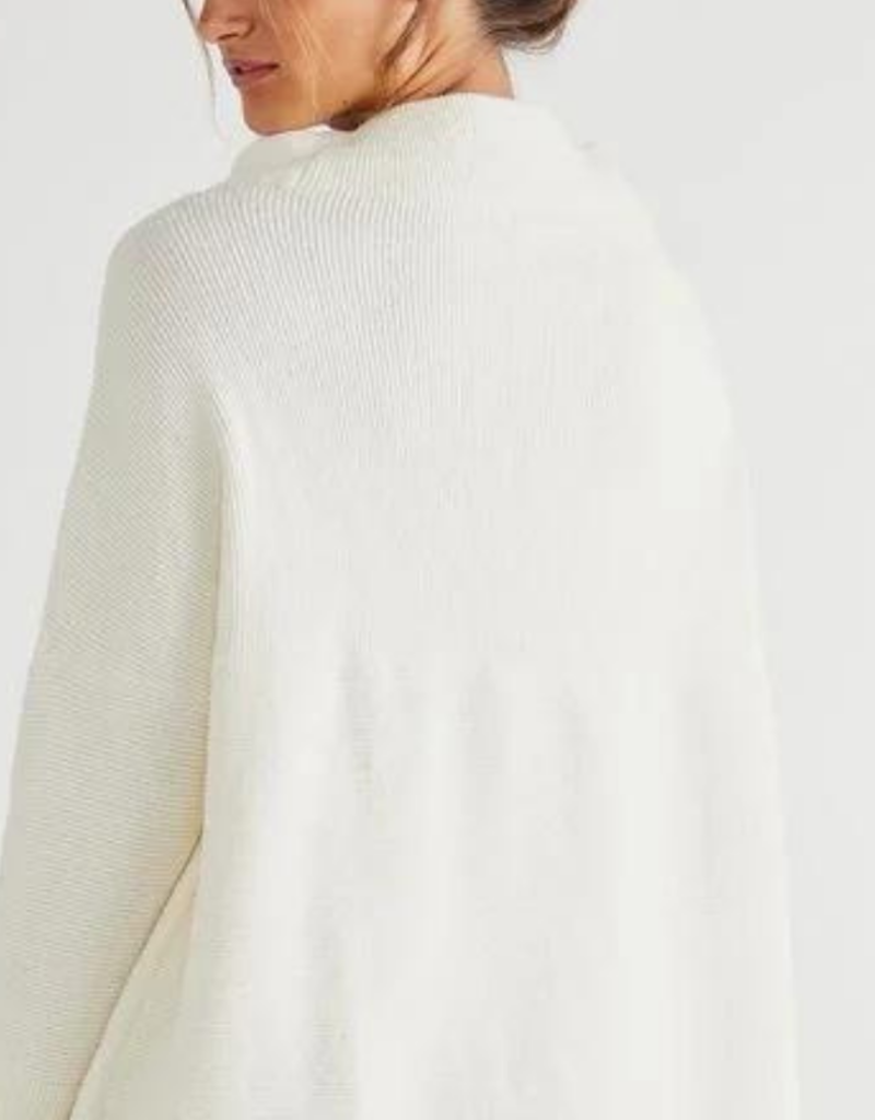 Free People OTTOMAN SLOUCHY TUNIC Sweater OPTIC WHITE