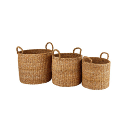 Round Seagrass Basket with Handles