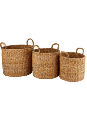 Round Seagrass Basket with Handles