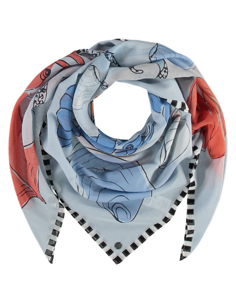 Frutti Di Mare Scarf in Blue by Fraas