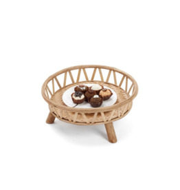 Round Bamboo Tray with Legs