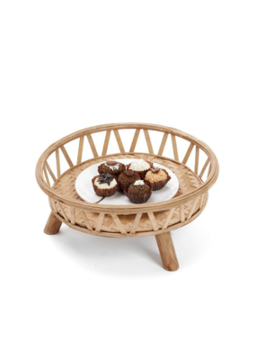 LAST ONE - Round Bamboo Tray with Legs