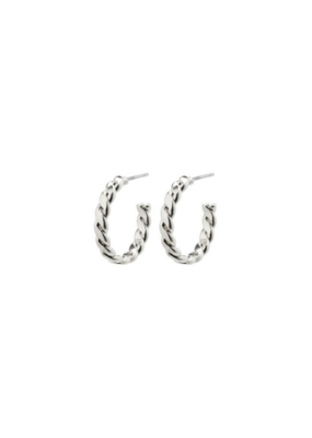 PILGRIM Kalila Twirl Hoop  Silver-Plated Earrings by Pilgrim