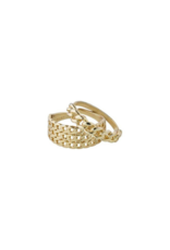 PILGRIM  Kalindi Curb Chain  Gold-Plated Ring Set by Pilgrim