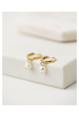 Lover's Tempo Amari Pearl Hoop Earrings in Gold by Lover's Tempo