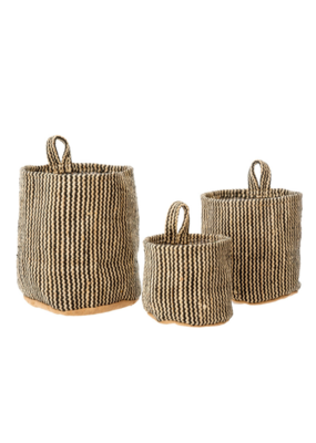 Indaba Trading Grassland Stripe Potting Basket