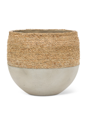 Half Seagrass Covered Planter Large