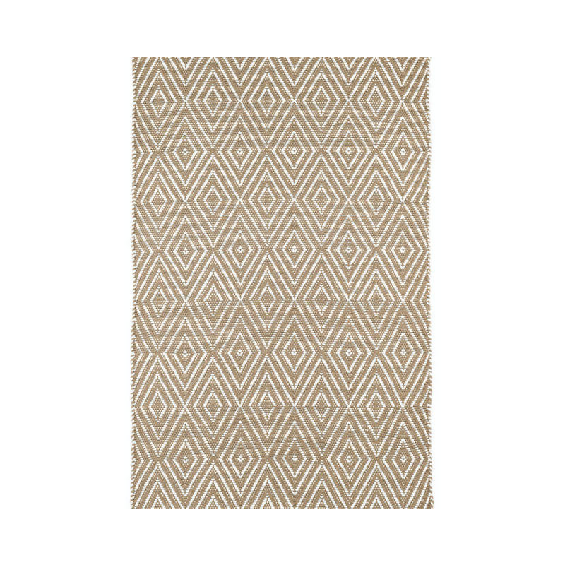 Dash Diamond Khaki/White Indoor Outdoor Rug 5'x8' The Art of Home
