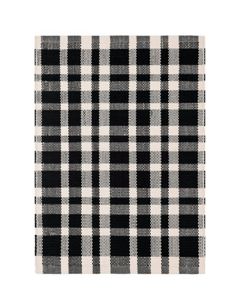 Dash & Albert Dash & Albert Tattersall Black Indoor/Outdoor Rug 2' x 3'