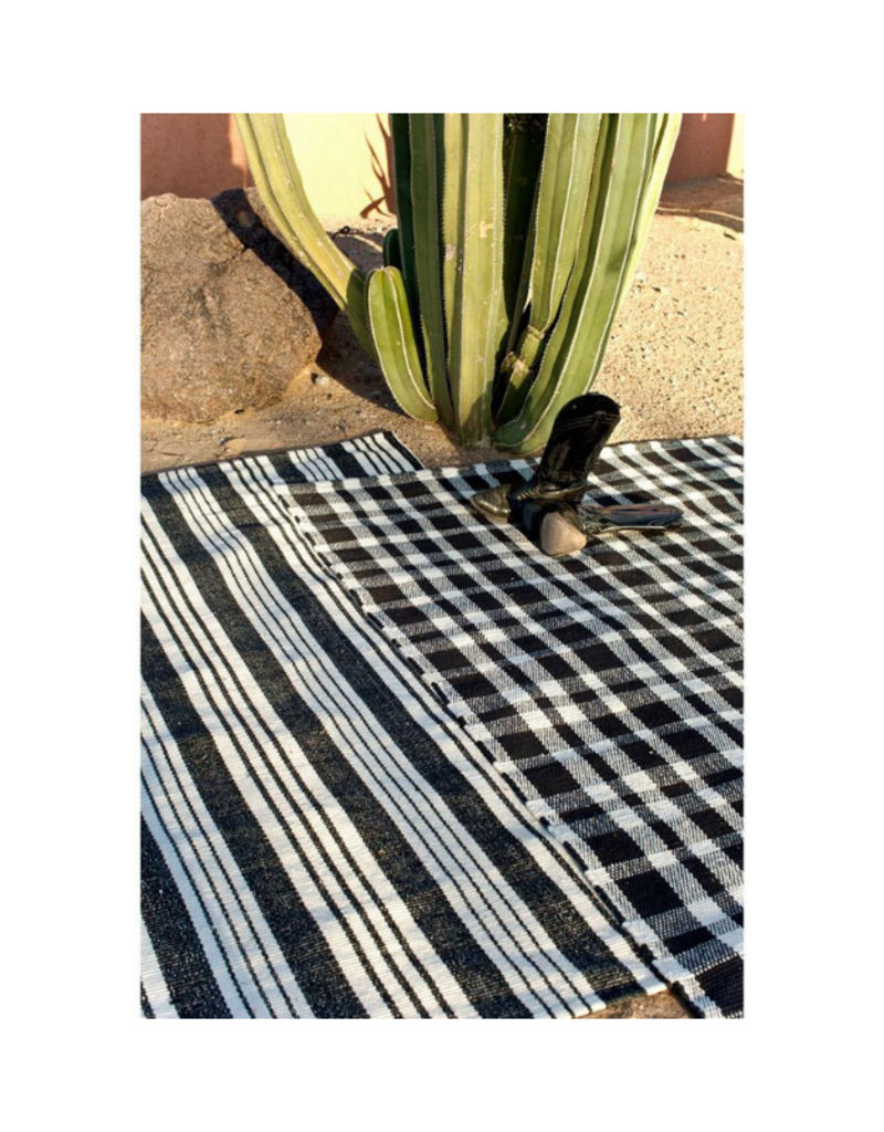 Tattersall Black Handwoven Indoor/Outdoor Rug